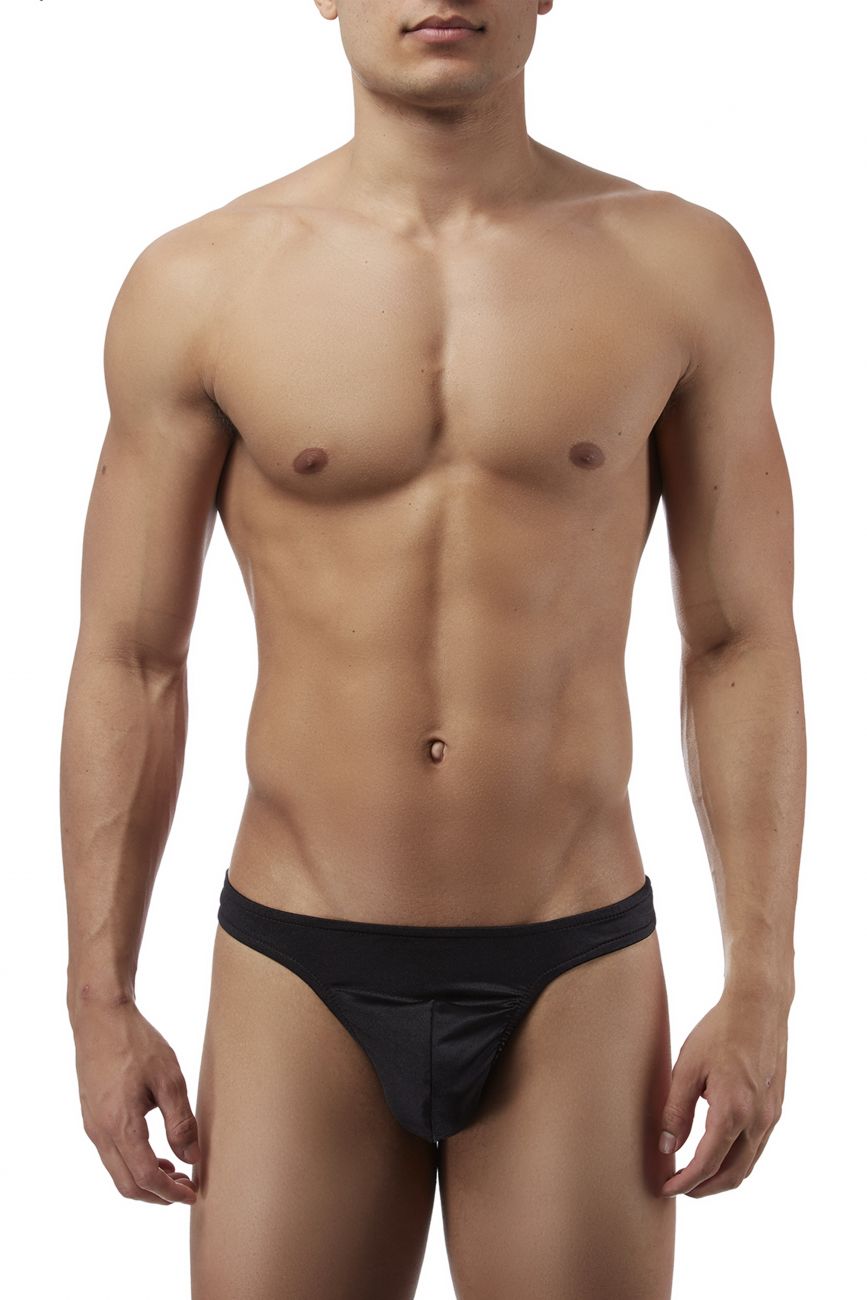 Satin Lycra Bong Thong Black